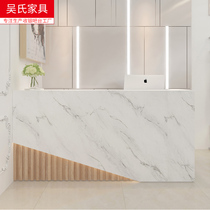 Beauty salon bar counter Simple modern cashier shop Small womens clothing store Nordic imitation marble front desk reception desk