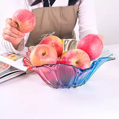 Welfare glass color sunflower big fruit heart snack plate Nordic fruit basket dry fruit plate