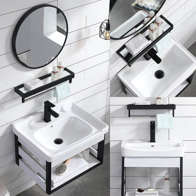 Makeup Room Hanging Wall Style Washbasin Ceramic Washbasin Combo Cabinet Simple Wash Terrace Balcony small family Type of bath cabinet