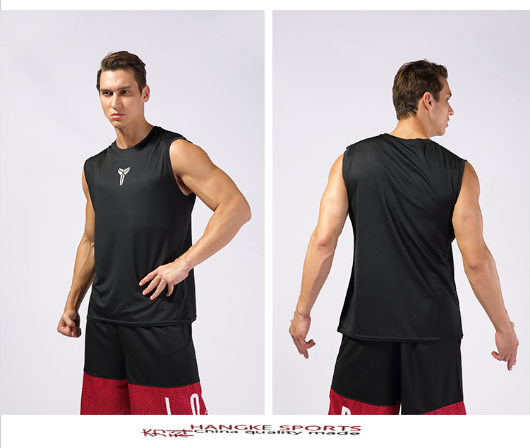 Kobe nam lỏng lẻo khô nhanh bóng rổ vest lưới thoáng khí vest vai thể thao không tay T-Shirt kích thước lớn vest thể dục áo thun tanktop nam