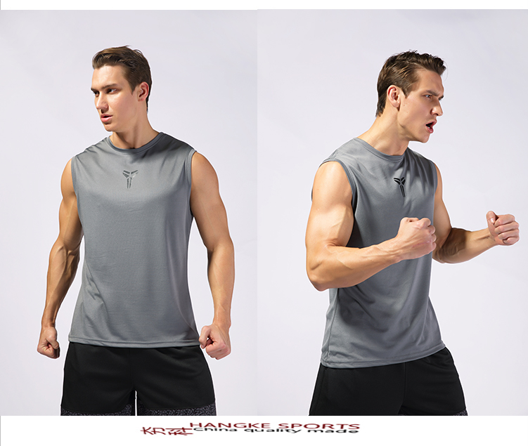 Kobe nam lỏng lẻo khô nhanh bóng rổ vest lưới thoáng khí vest vai thể thao không tay T-Shirt kích thước lớn vest thể dục áo thun tanktop nam