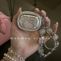 moumou studio Japanese and Korean heavy industry exquisite applicable Apple Bluetooth cute airpods2 protective cover girl cat pro chain