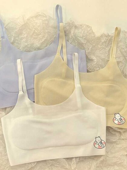 无痕内衣少女童发育期防凸点一阶段学生7-15岁薄款透气小背心吊带