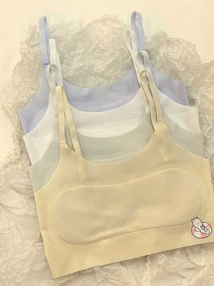 无痕内衣少女童发育期防凸点一阶段学生7-15岁薄款透气小背心吊带