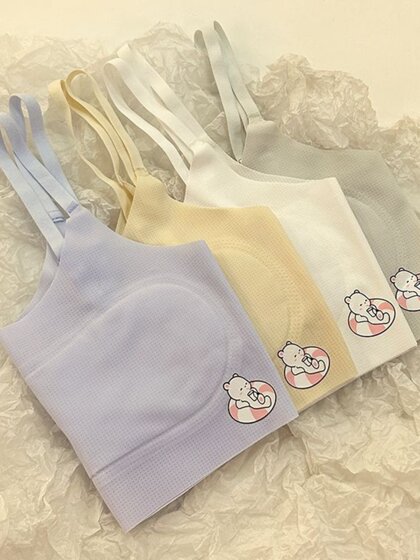 无痕内衣少女童发育期防凸点一阶段学生7-15岁薄款透气小背心吊带