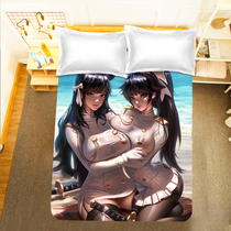 DIY to map custom blue route bed sheet duvet cover animation two yuan enterprise Unicorn bedroom student single person