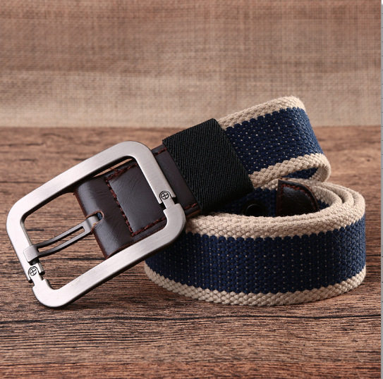 Men's and women's belt pin buckle canvas belt casual work clothes trousers Korean version of the tide male student youth military training outdoor