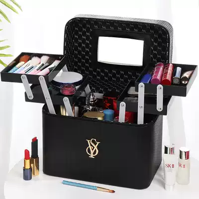 ins Net red cosmetic bag female fashion large capacity portable small portable multi-function multi-layer storage box