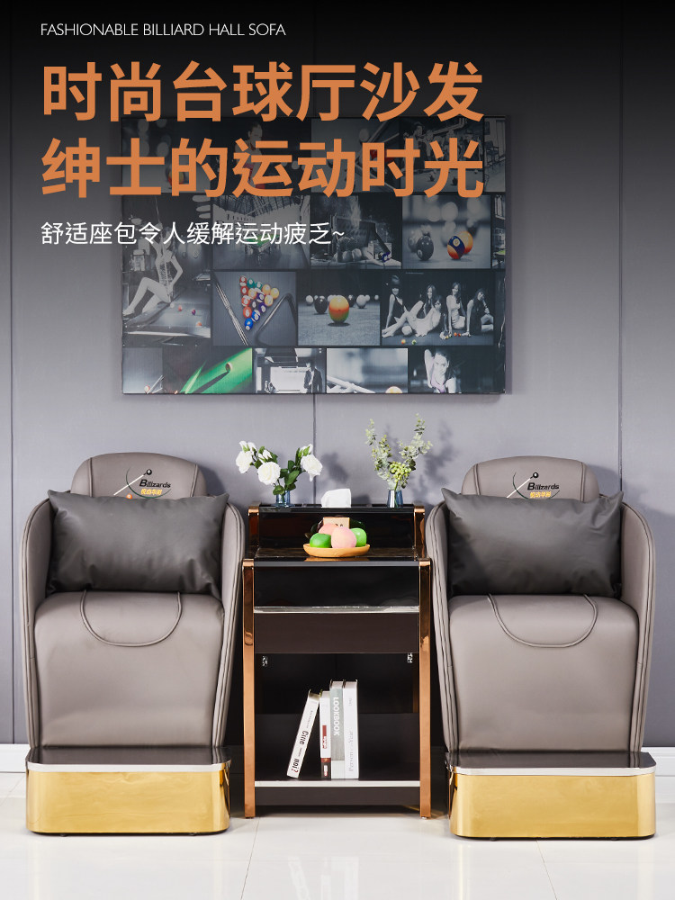 Elite pool, sofa with accessories, table chair for pool hall