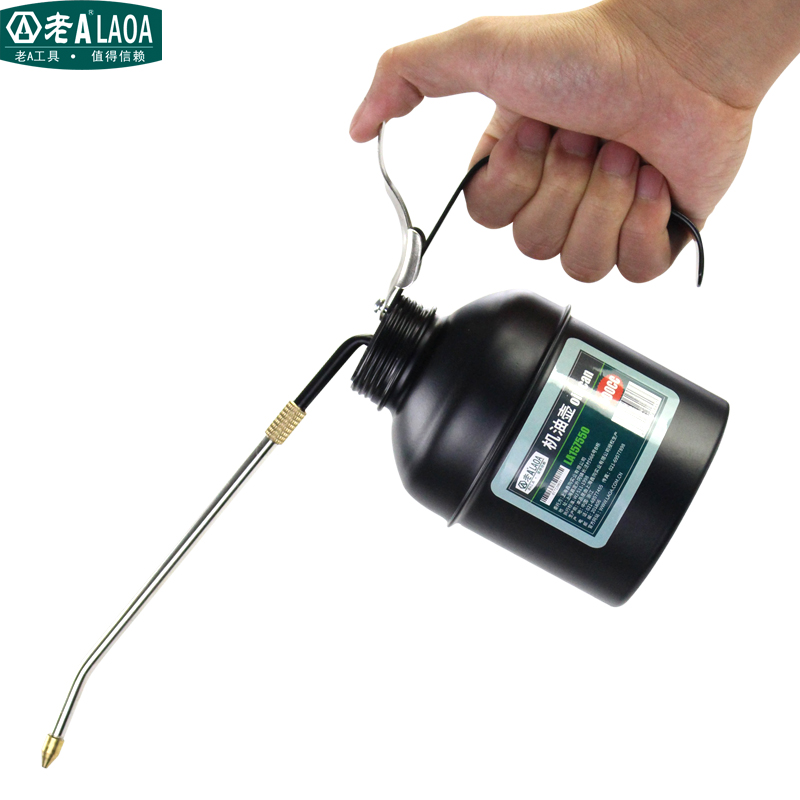 Old A Full Metal Resistant Type High Pressure Oil Pot Machine Oil Gun 180300 500CC Long Mouth Pressure Oil Pot