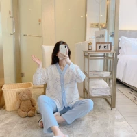 V -neck Blue Laurel Rabbit AB версия 桂 Служба удержания ткани
