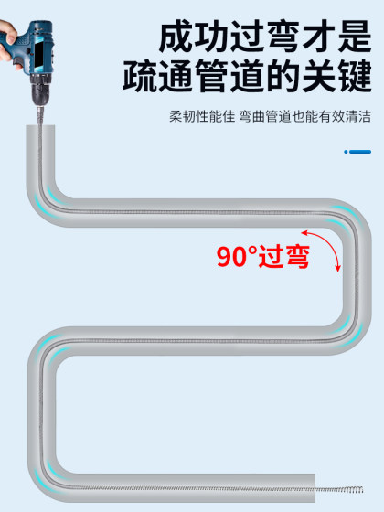 下水道疏通神器电动管道疏通器通马桶厨房地漏下水道堵塞弹簧工具