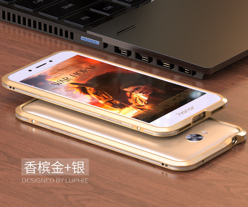 Luphie Bicolor Blade Sword Slim Light Aluminum Bumper Metal Shell Case for Huawei Honor 6A