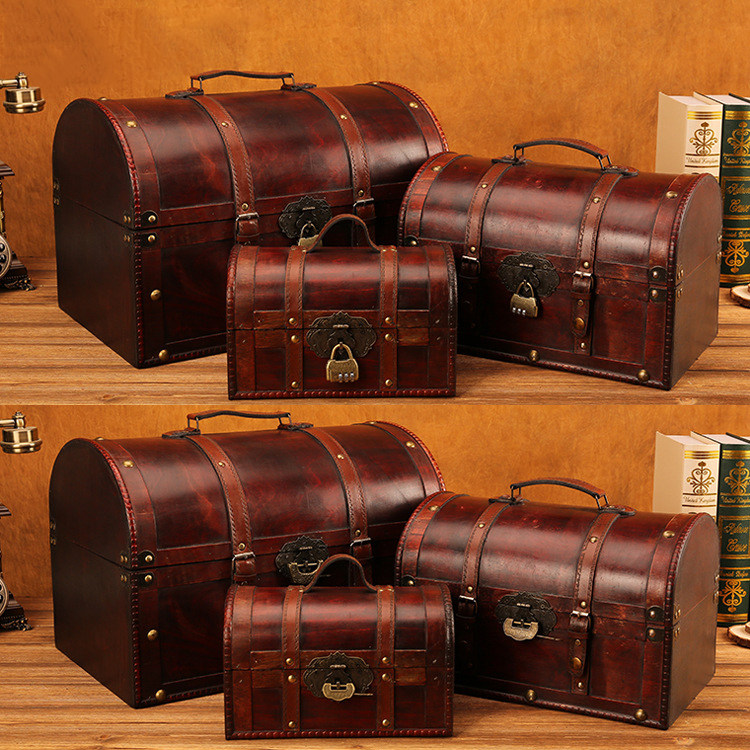 Shop window furnishing Eurostyle retro made of old containing box Baise box ancient wooden box containing box swinging piece photographic props