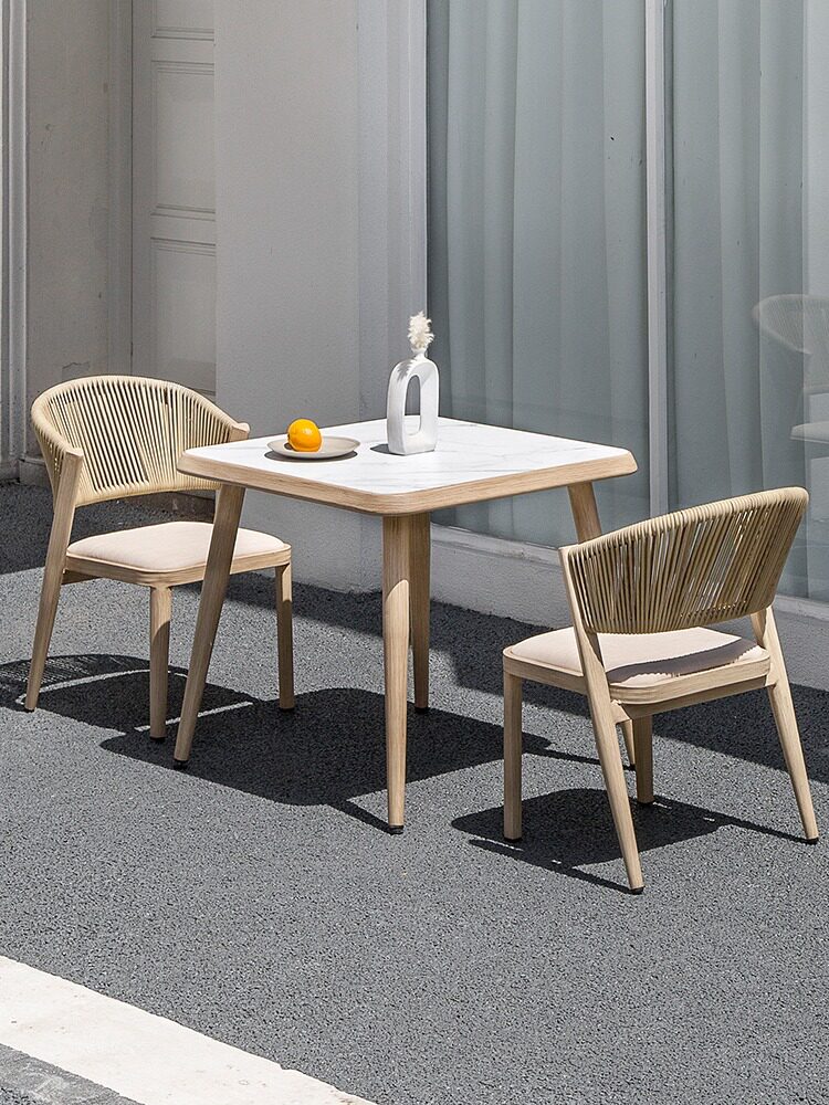 Outdoor table and chair combination Courtyard Terrace Outdoor Leisure Garden three-piece household balcony Villa rattan chair side several