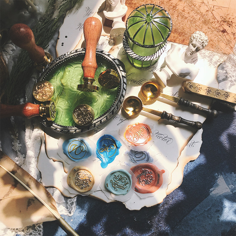 Fire paint seal European retro English blessing phrase seal Envelope mouth Wax stamp gift box Gift gift