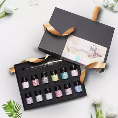Meikamolandi ink set Fountain pen ink gift box non-blocking pen Fine pen available high-end color ink