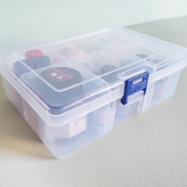 MIKKA tape storage box color ink storage semi-transparent 6-grid detachable inner plate box thick drop resistance