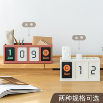 2021 perpetual calendar pen holder student Desktop Storage multi-function desk calendar pen holder simple office supplies