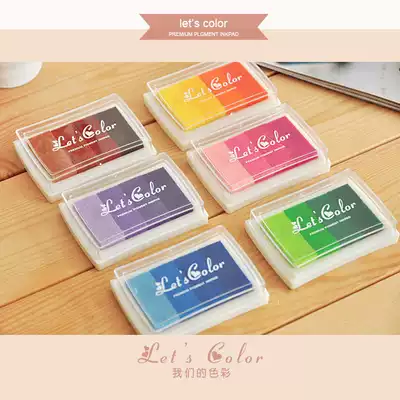 Candy color gradual layer color ink large rainbow concave waist DIY seal 6 color selection