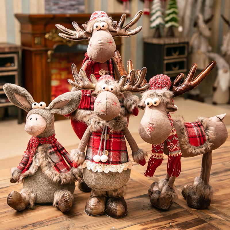 Christmas ornaments Decorative ornaments Scene decoration Christmas ornaments Christmas Deer props Doll doll Elk