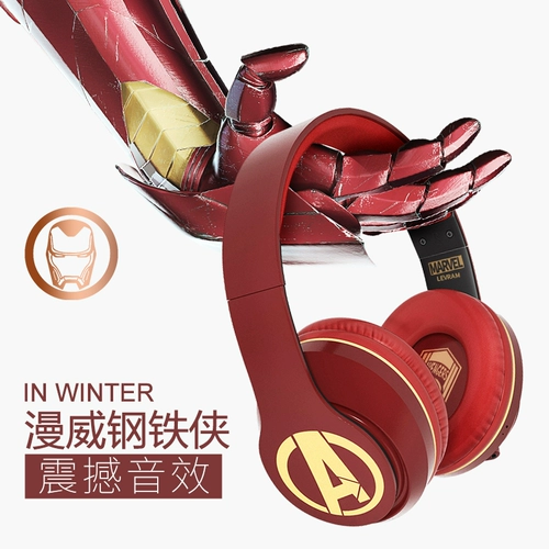 Marvel Co -Brice Insure Man Bluetooth Headse Headse Hear в тяжелом сабвуфере снижение шумоподавления TWS Беспроводная гарнитура кино музыка Apple Xiaomi Mobile Phone Компьютер мужские и женские альянс универсальных мстителей
