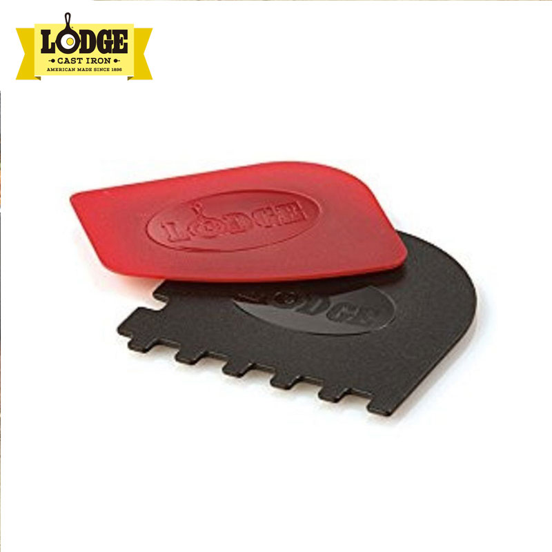 Lodge Loji US Imported Cleaning Scraper 1 Flat Bottom 1 Toothed Horizontal Scraper SCRAPERCOMBO