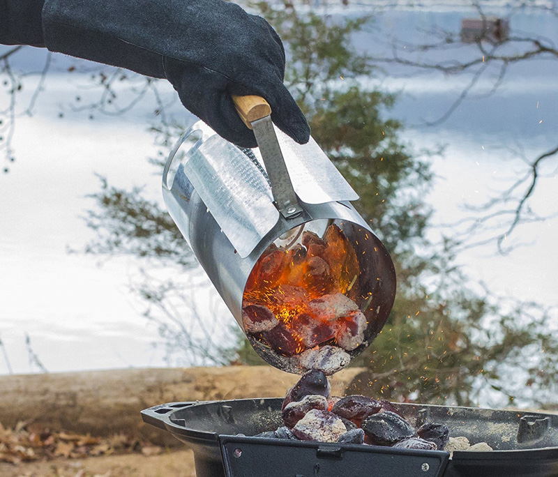 Lodge Lopole US imports charcoal to ignite barrel of fire barrel A5-1