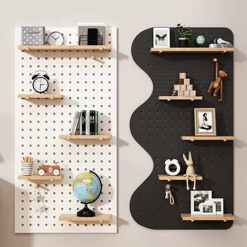 Доска с отверстиями из цельного дерева, настенная полка для хранения, книжная полка, прихожая, веранда, подвесная доска, стойка для швейной машины, стойка с нитками, настенная витрина, перегородка