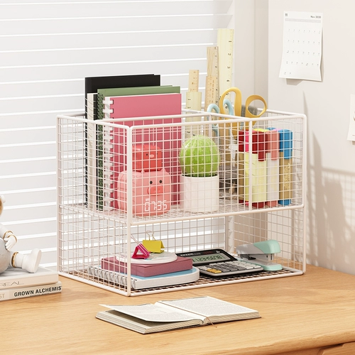 Настольная книжная полка для спальни, многослойная простая система хранения, книжный шкаф