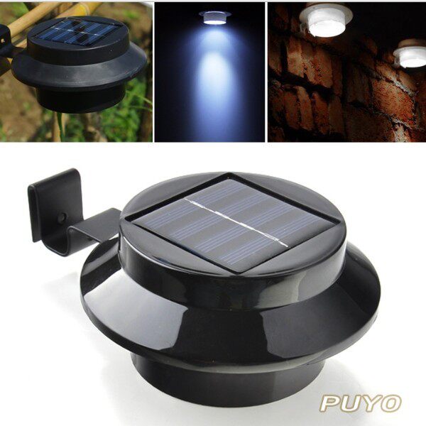 2022 Solar Power Panel 3 LED Fence Gutter Light Outdoor