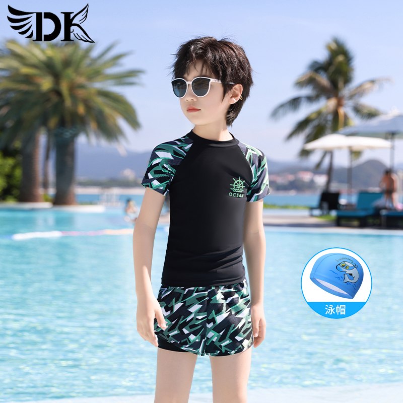 DK Children Swimsuit Boy Summer New Split Boy Swimsuit Teen Speed Dry 2023 Swimming equipment