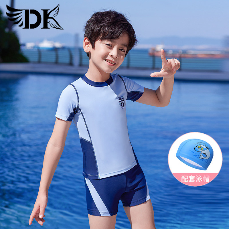 DK Boy Swimsuit New Boy Split Swimsuit Teen Sunscreen Pants Spa Speed Dry Swim Suit