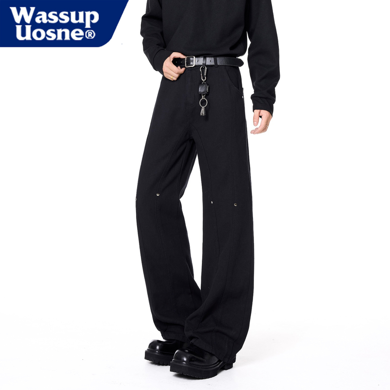 Wassup Uosne American High Street Camouflage Workwear Jeans for Men, Summer Trendy Brand, Stylish Casual Flared Long Pants Wassup Uosne American High Street Camouflage Workwear Jeans for Men, Summer Trendy Brand, Stylish Casual Flared Long Pants
