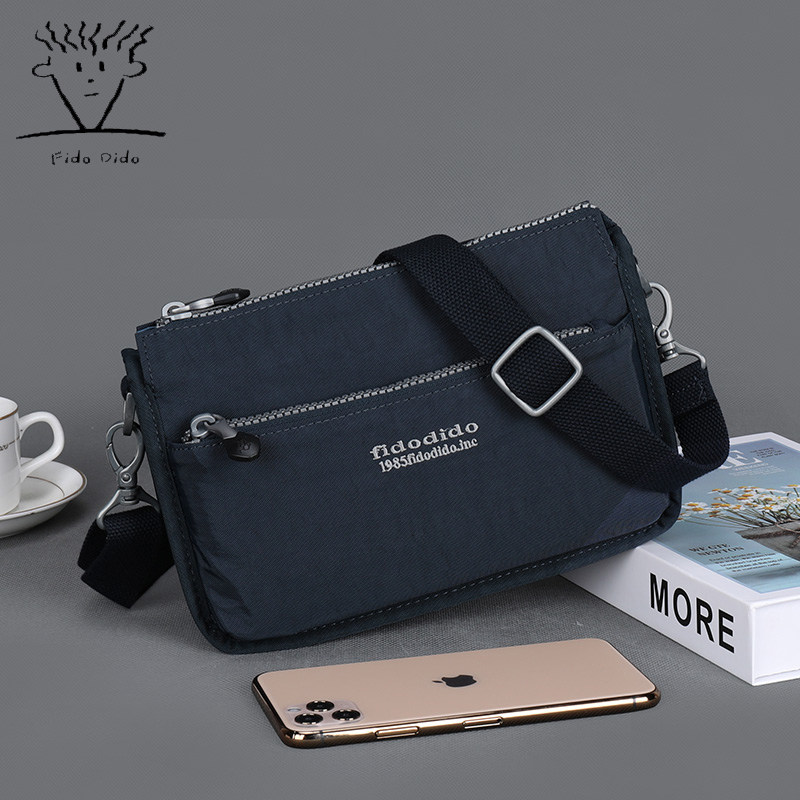 Feidu Didu Men's Bag Casual Clutch Canvas Bag Small Shoulder Bag Korean Mini Messenger Small Backpack Women's Bag