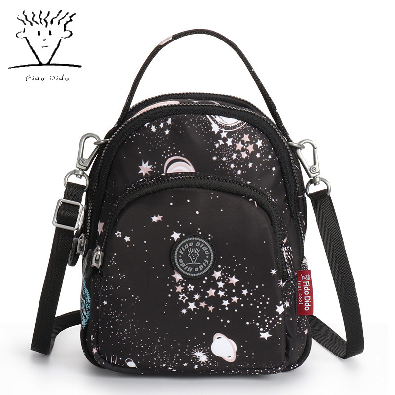 The Fidudi is all 2022 Xia's new female small bag Mini mobile phone bag multilayer handbag canvas single shoulder inclined satchel bag