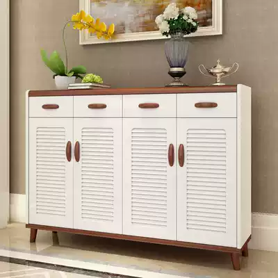 Nordic solid wood shoe cabinet storage cabinet simple modern living room porch cabinet multifunctional balcony storage cabinet partition