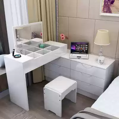 Modern simple small apartment flip cover makeup table TV cabinet combination bedroom paint multifunctional retractable makeup table