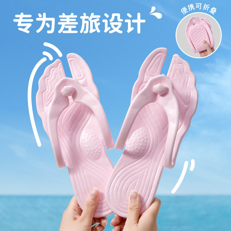Travel Foldable Slippers for Summer, Portable for Men and Women, Suitable for Hotel Business Trips, Beach Outings, Swimming, Non-Disposable Flip-Flops