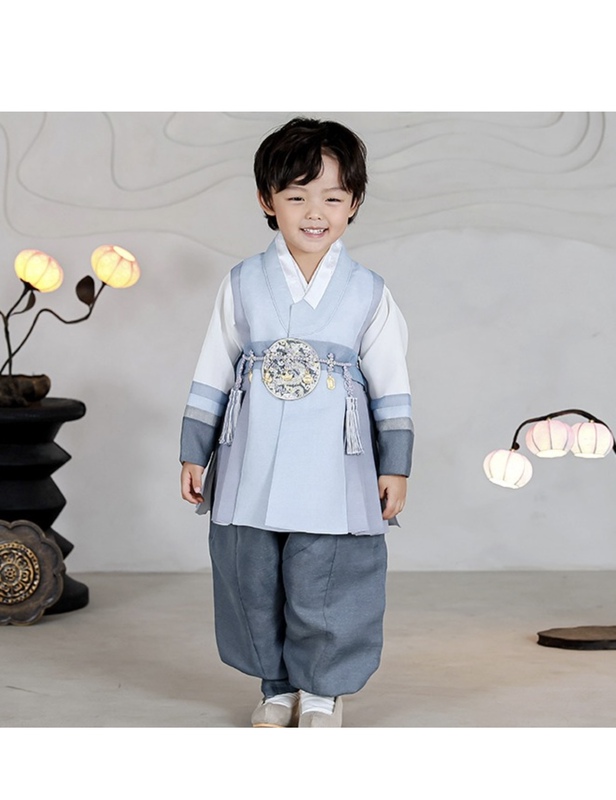 Korean Children's Folk Costume Performance Hanbok Stage Costume for Boys 105-150