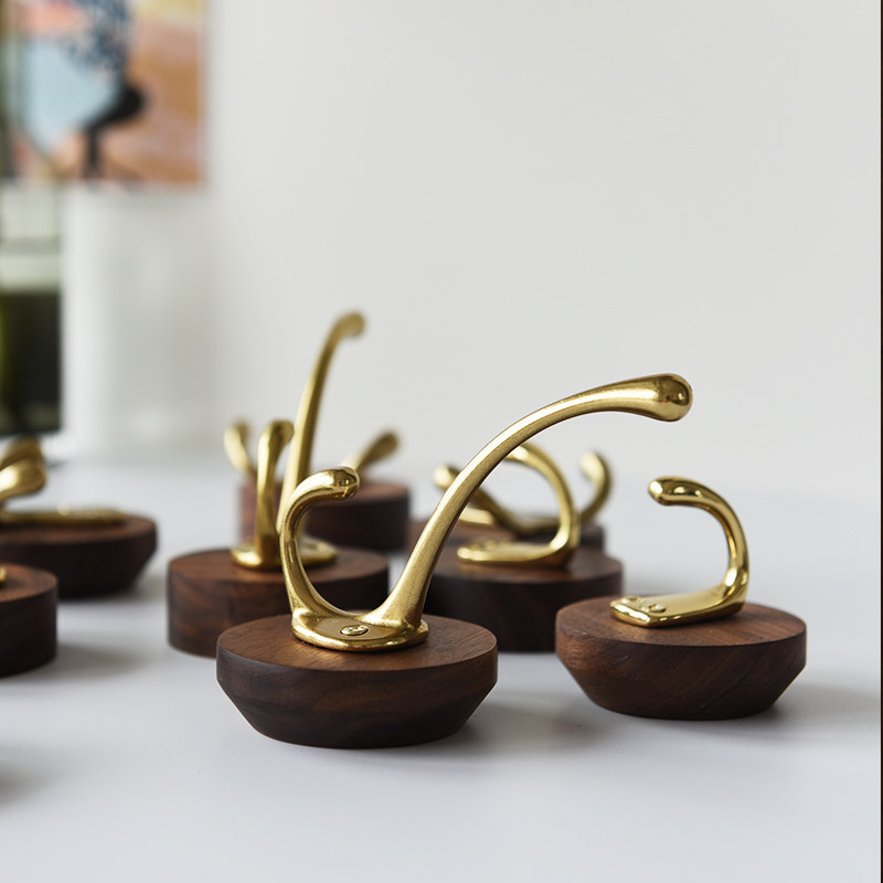 CHONG ENTRANCE HOOK Entrance Hook Decoration Genguan Nordic Brass Solid Wood Round Wall-mounted Wall Wall wall Entry into the door