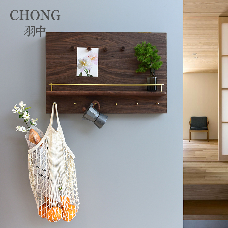 CHONG black walnut wood solid wood ugly box multimedia box cover box porch decoration shelf custom