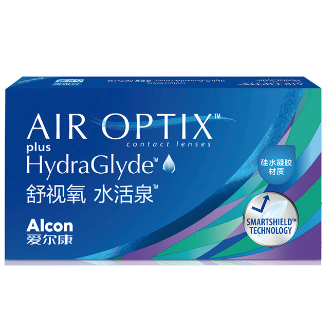 硅水凝胶爱尔康隐形近视眼镜月抛6片视康水活泉舒视氧进口