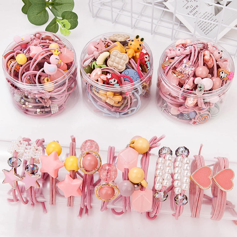 Children's leather band elastic good hair ring Korea cute hair rope girl tie headdress baby head rope does not hurt hair ornament