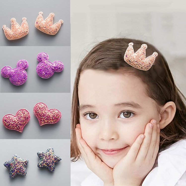 Em bé vương miện cô gái tóc phụ kiện kẹp tóc kẹp tóc tai thỏ bangs dán bé kẹp tóc cô gái dính