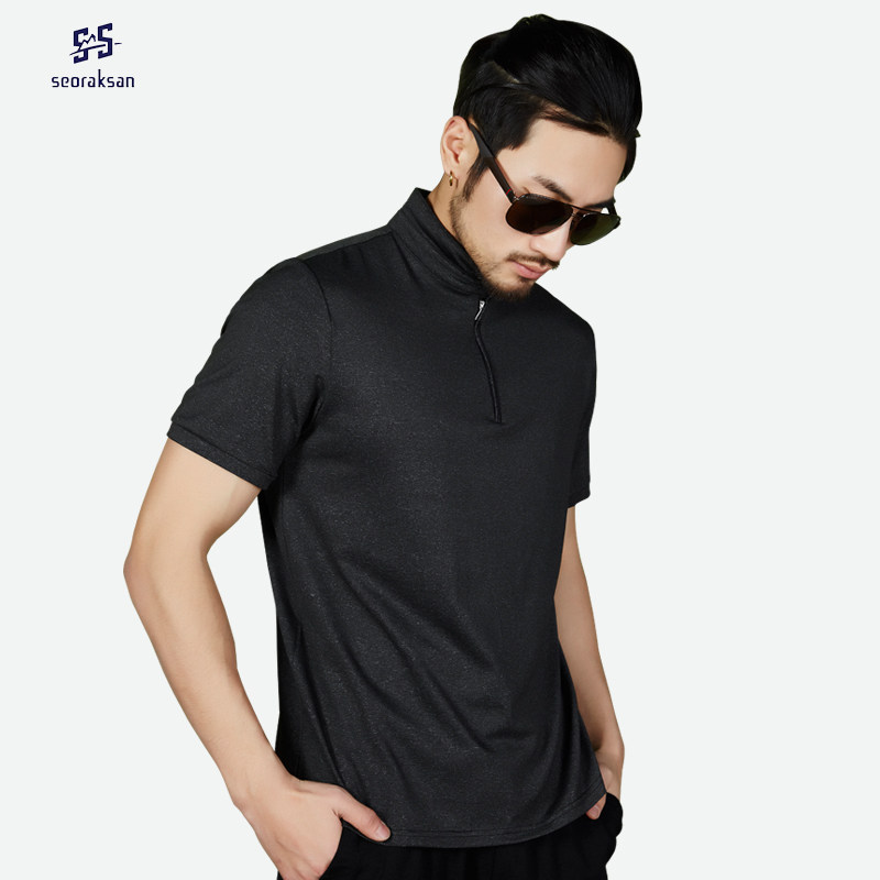 Seoraksan sports outdoor leisure lapel quick-drying T-shirt short-sleeved men's slim Korean version trend breathable stretch