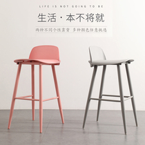Bar chair Nordic high stool modern minimalist home back chair bar plastic bar chair 60cm wrought iron chair