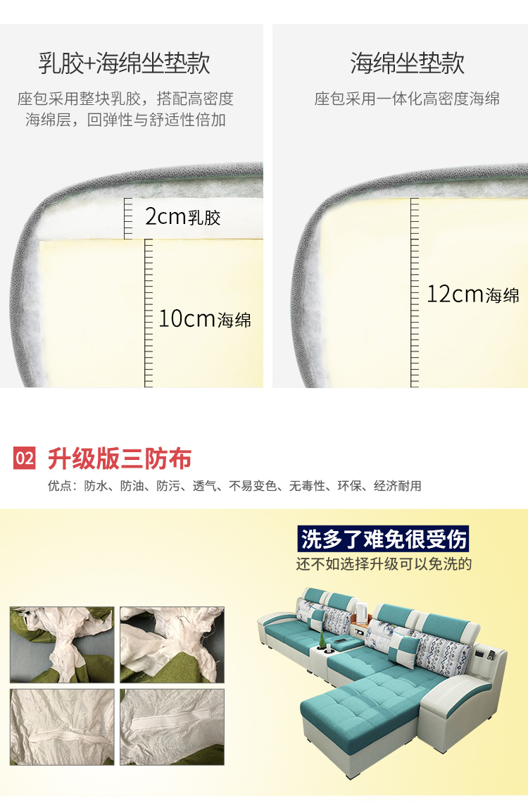 Giúp phòng khách sofa sofa vải căn hộ nhỏ rửa Bốn-bit lưu trữ góc chaise ba chống vải dùng một lần - Ghế sô pha sofa mini phòng ngủ