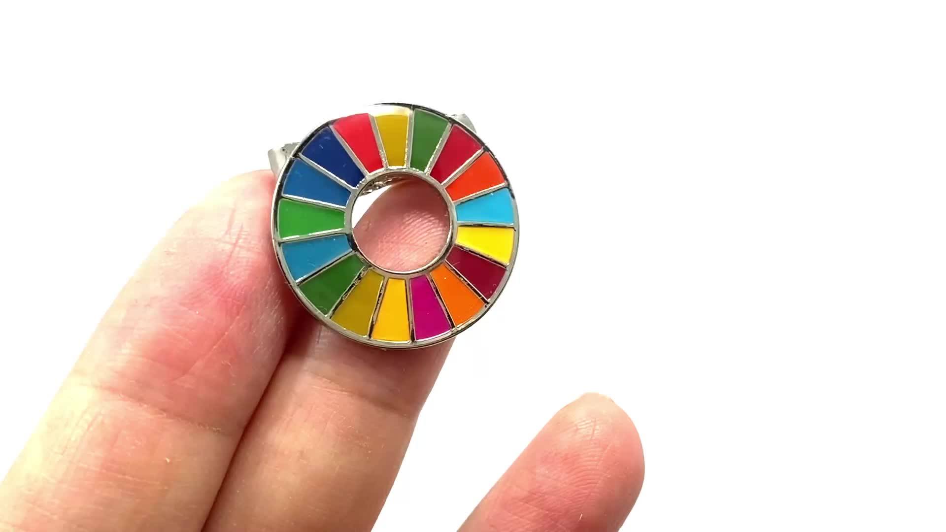 Wholesale Metal Sdgs Lapel Pin National Sdg Enamel Epoxy Pin Badge