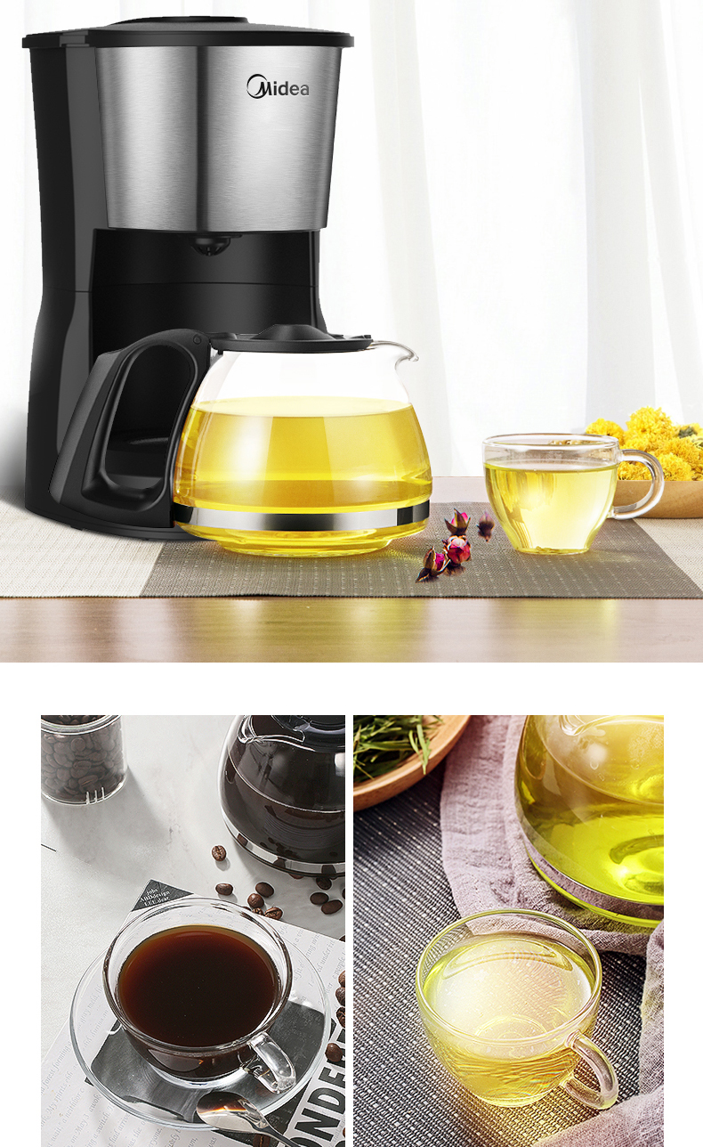 Máy pha cà phê đẹp tự động hộ gia đình nhỏ mini văn phòng Mỹ nhỏ giọt nồi nhỏ giọt lọc trà máy pha trà - Máy pha cà phê máy pha cafe tự động